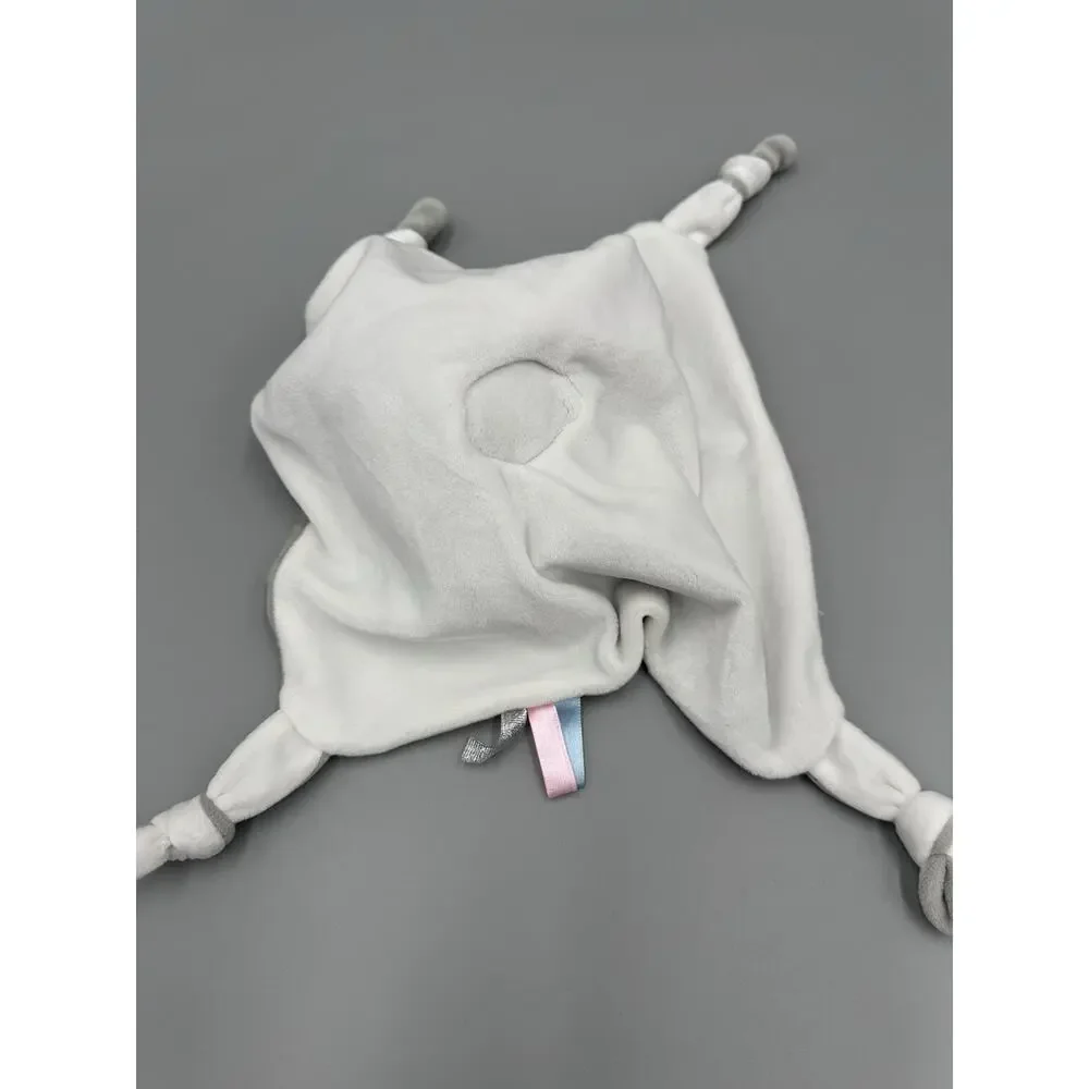 Gray Baby Elephant Lovey Rattle Security Blanket Knotted Corners No Tag